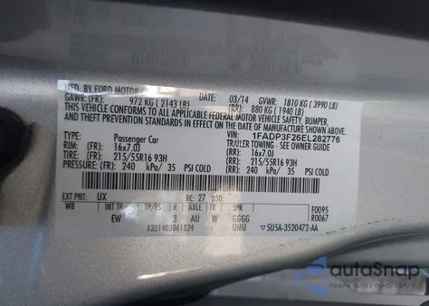 2014 Ford Focus Se from USA, damaged, VIN 1FADP3F26EL282776